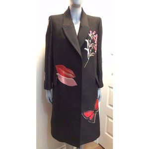 Alexander McQueen Black Vanity Obsession Oversized Coat Size 42 MSRP $5695